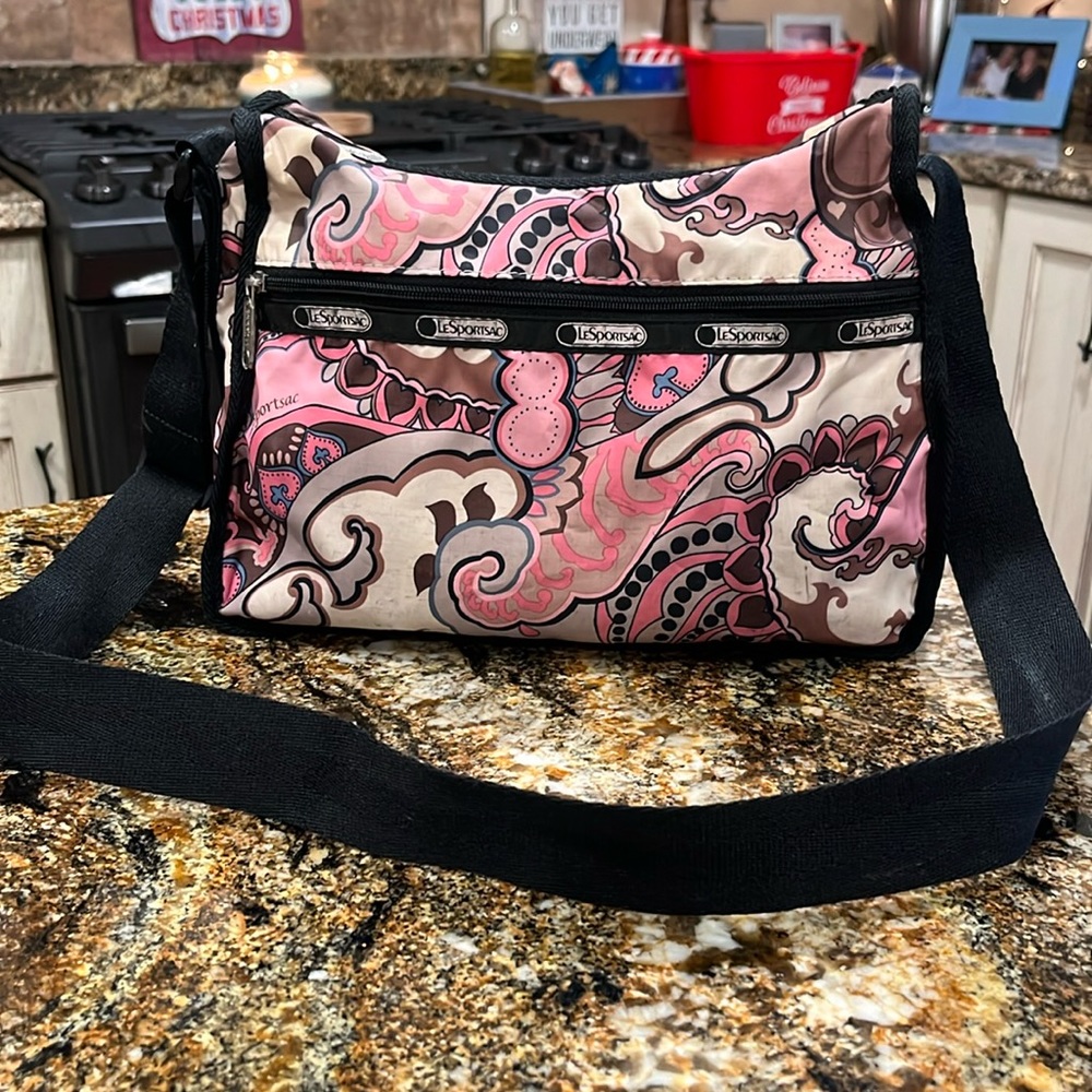 LeSportsac Pink Paisley Shoulder Bag
